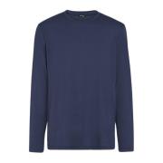 Kiton Mjuk Bomull Långärmad T-shirt Blue, Herr