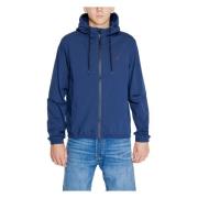 Replay Blå Hooded Zip-Up Jacka Blue, Herr