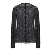 TotêMe Genomskinlig Mesh Top Svart Black, Dam