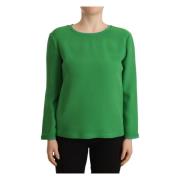 Armani Silkesweater med Långa ärmar Green, Dam