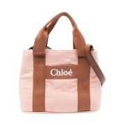 Chloé Rosa Corduroy Läder Axelväska Pink, Dam