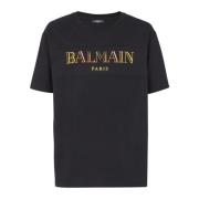 Balmain Vintage broderad T-shirt Black, Herr