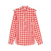 Ines De La Fressange Paris Prairy red check shirt Red, Dam