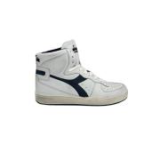 Diadora Vintage Vit Läder Basket Sneaker White, Herr