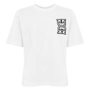 Pinko Bomull T-shirt Korta ärmar Broderad Logotyp White, Dam