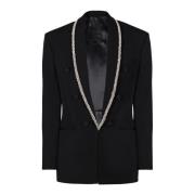 Balmain Kornjacka med broderad krage Black, Herr