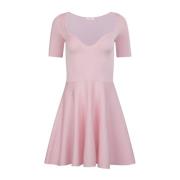 Nina Ricci Rosa Heart Neckline Flared Klänning Pink, Dam