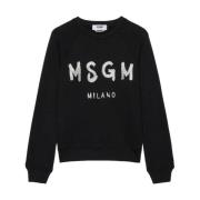 Msgm Svart Dam Sweatshirt Aw24 Black, Dam