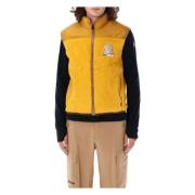 Moncler Gul Zip-Up Väst Ytterkläder Aw24 Yellow, Herr