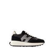 Hogan Svarta Läder Sneakers Allacciato H Black, Dam