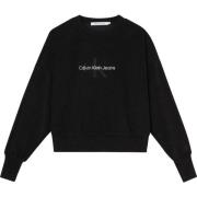 Calvin Klein Jeans Rundhalsad sweatshirt Black, Dam