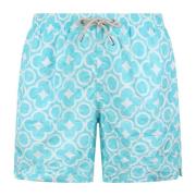 MC2 Saint Barth Geometrisk Majolic Simshorts Blue, Herr