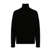 Jil Sander Svart Ull Rullkrage Tröja Black, Herr