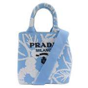 Prada Vintage Pre-owned Canvas totevskor Blue, Dam