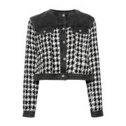 Liu Jo Blå Denim Houndstooth Kappa Black, Dam