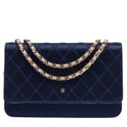 Chanel Vintage Pre-owned Laeder plnbcker Blue, Dam