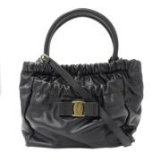 Salvatore Ferragamo Pre-owned Pre-owned Laeder handvskor Black, Dam