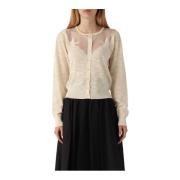 Pinko Stilren Cardigan för Kvinnor Beige, Dam