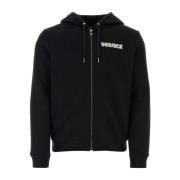 Versace Stilren Svart Bomullsweatshirt Black, Herr