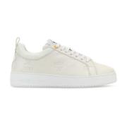 MCM Stiliga vita lädersneakers White, Dam