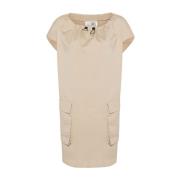 MM6 Maison Margiela Gabardinminiklänning med draperad krage Beige, Dam