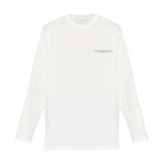 Y-3 Vit Långärmad T-shirt White, Herr