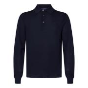 Ralph Lauren Blå Texturerad Polo Tröja med Logotyp Blue, Herr