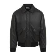 Saint Laurent Svart Jacka för Män Aw24 Black, Herr