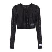 Dolce & Gabbana Vit Transparent Topp Långärmad Black, Dam