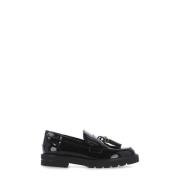 Stuart Weitzman Svarta Läderloafers med Tassel-Detalj Black, Dam