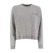 Peserico Klassisk Jumper med Framficka Gray, Dam