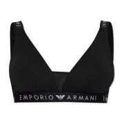 Emporio Armani Bomulls-bh med logotyp Black, Dam