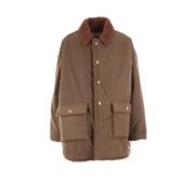 Mythinks Grön Nylon Oversize Teddy Jacka Brown, Dam