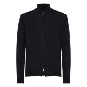 Boggi Milano Merino Wool Full-Zip Jumper Blue, Herr