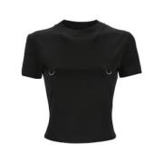 Mugler Svart Pierced Baby T-shirt Black, Dam