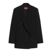 Max Mara Studio Oversized Dubbelknäppt Blazer Svart Black, Dam