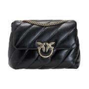 Pinko Big Love Bag Puff Axelväska Black, Dam