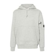 C.p. Company Grå Stickad Hoodie Linse Detalj Gray, Herr