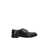 Doucal's Svart Brogue Läder Derby Skor Black, Herr