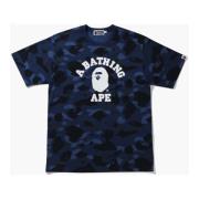 A Bathing APE Blå Camo College Tee Limited Edition Blue, Herr