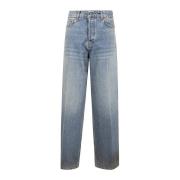 Haikure Wide Leg Jeans i Oil Blue Blue, Dam