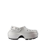 Crocs Silver Syntetiska Stomp Sandaler Gray, Dam