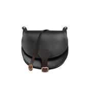 Bleu de Chauffe Brun Läder Crossbody Väska Brown, Dam