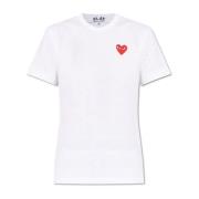 Comme des Garçons Play T-shirt med logopatch White, Dam