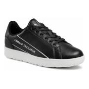 Armani Exchange Grön Micro Suede Mesh Sneakers Black, Herr