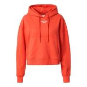 Calvin Klein Jeans Staplad Logga Hoodie Pink, Dam