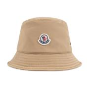 Moncler Mössa med logopatch Beige, Dam