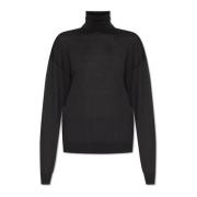 Saint Laurent Ull turtleneck topp Black, Dam