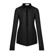 Saint Laurent Genomskinlig skjorta Black, Dam