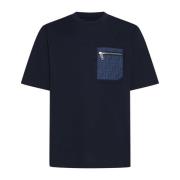 Fendi Mörkblå Crew Neck T-shirt Blue, Herr